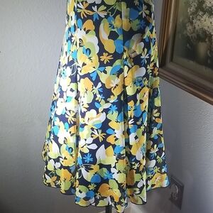 Judith Hardt 4P floral pattern skirt blue yellow